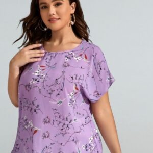 Blusa de manga con estampado floral