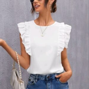 Top de espalda con abertura de ojo sisa con fruncido