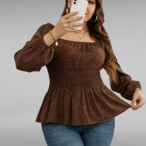 Blusa peplum con estampado